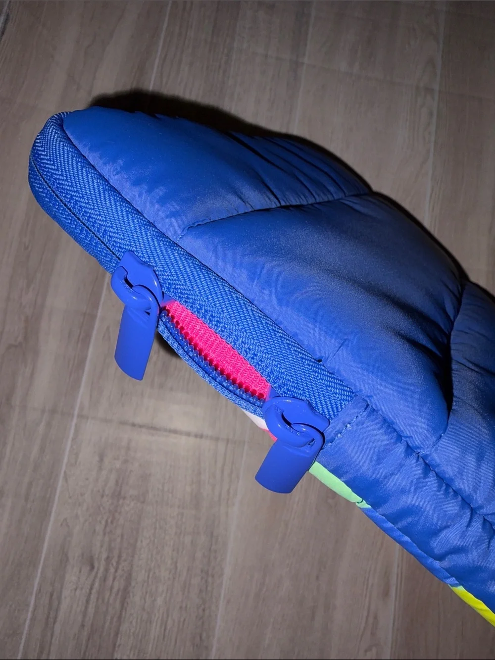 Vibrant Multicolor Padded Tablet Sleeve with Blue Trim
